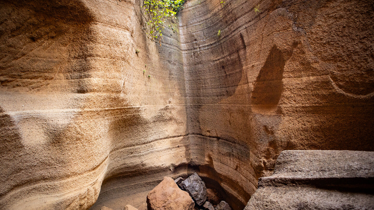 Am Endstück des begehbaren Bereichs der Vacas-Schlucht