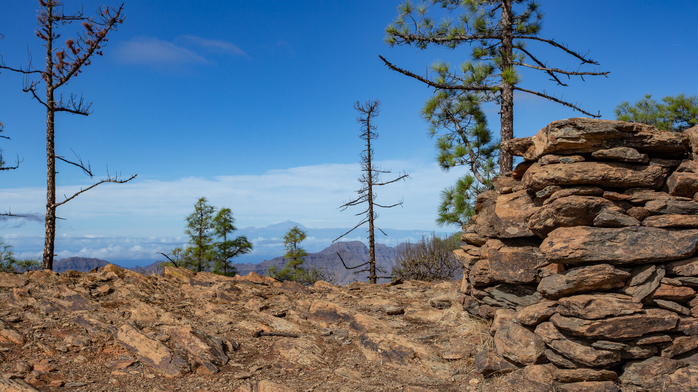 Monumento Natural de Tauro: Iglesia de los Canarios mit Teneriffa am Horizont.