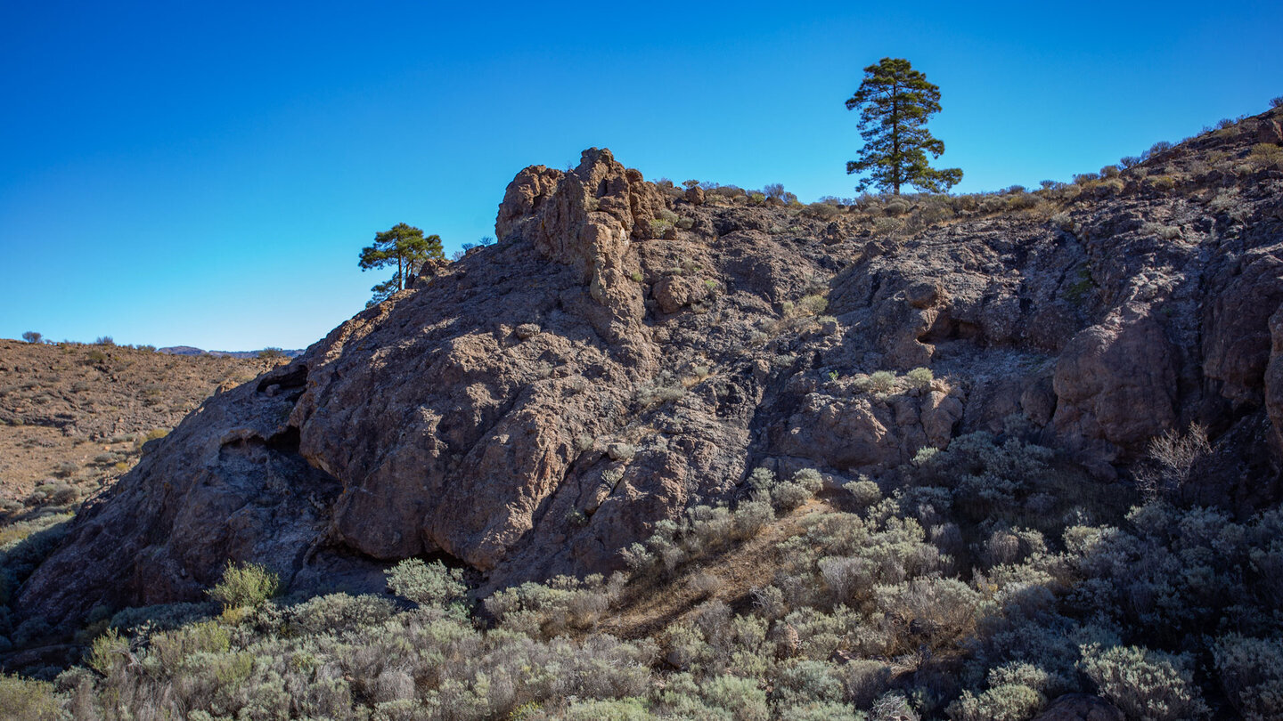 Felskuppe entlang der Wanderung durchs Hochland Gran Canarias.