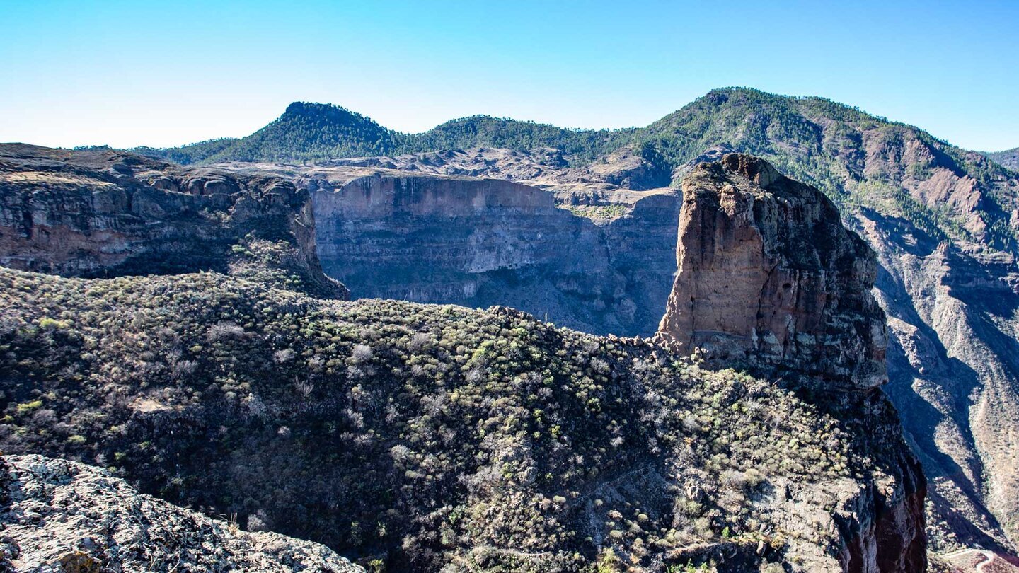 Der Roque Palmés liegt zwischen dem Barranco de Siberio und dem Barranquillo de Toscón