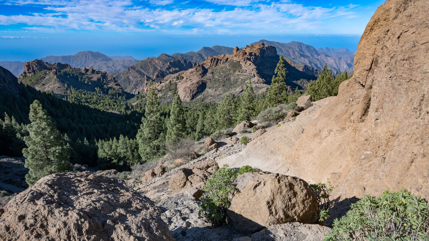 Vom Nubloplateau bietet sich ein weiter Ausblick auf El Montañón und die Montaña Aserrador.
