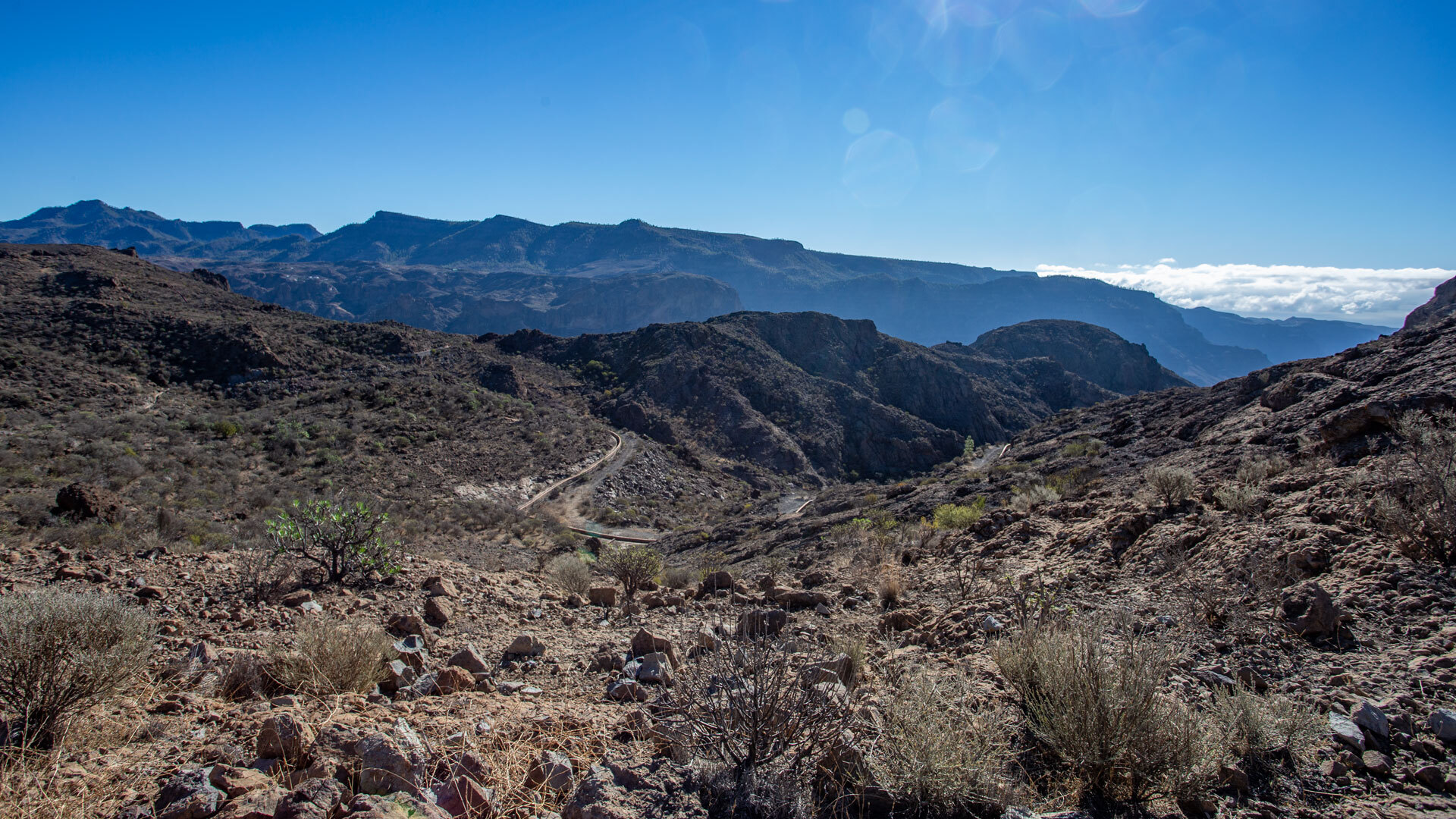 Berglandschaft bei der Presa del Salto del Perro.