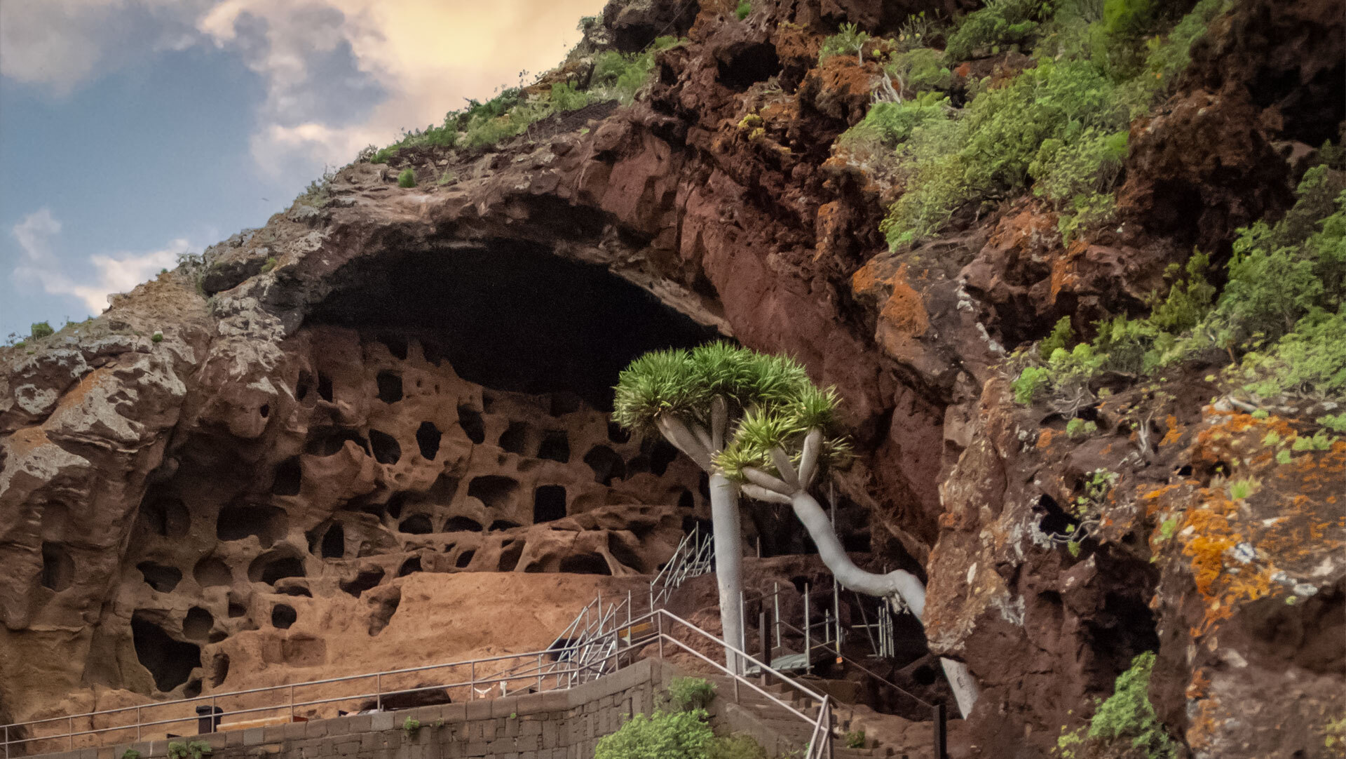 Zugang zu den Höhlen von Cenobio de Valerón auf Gran Canaria