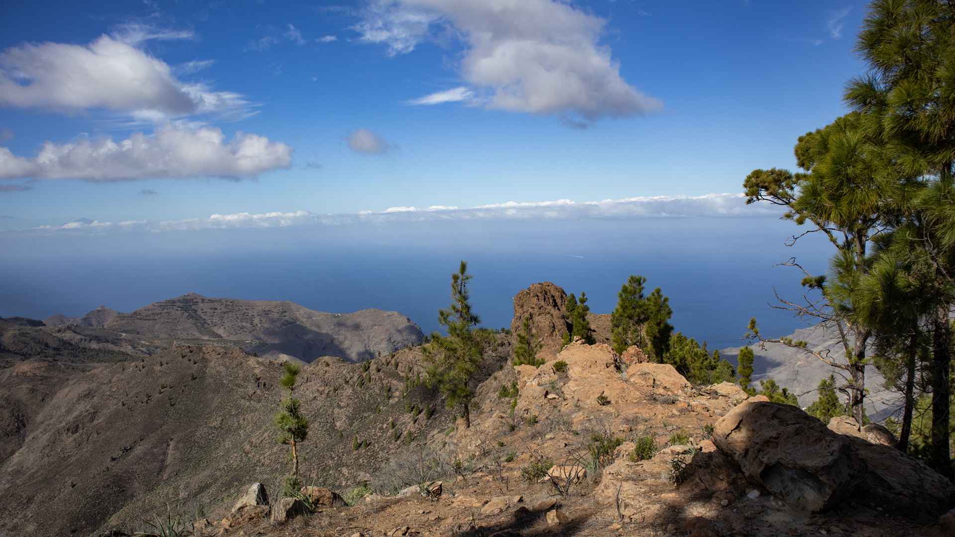 Blick von der Montaña de Tirma über den Naturpark Tamadaba.