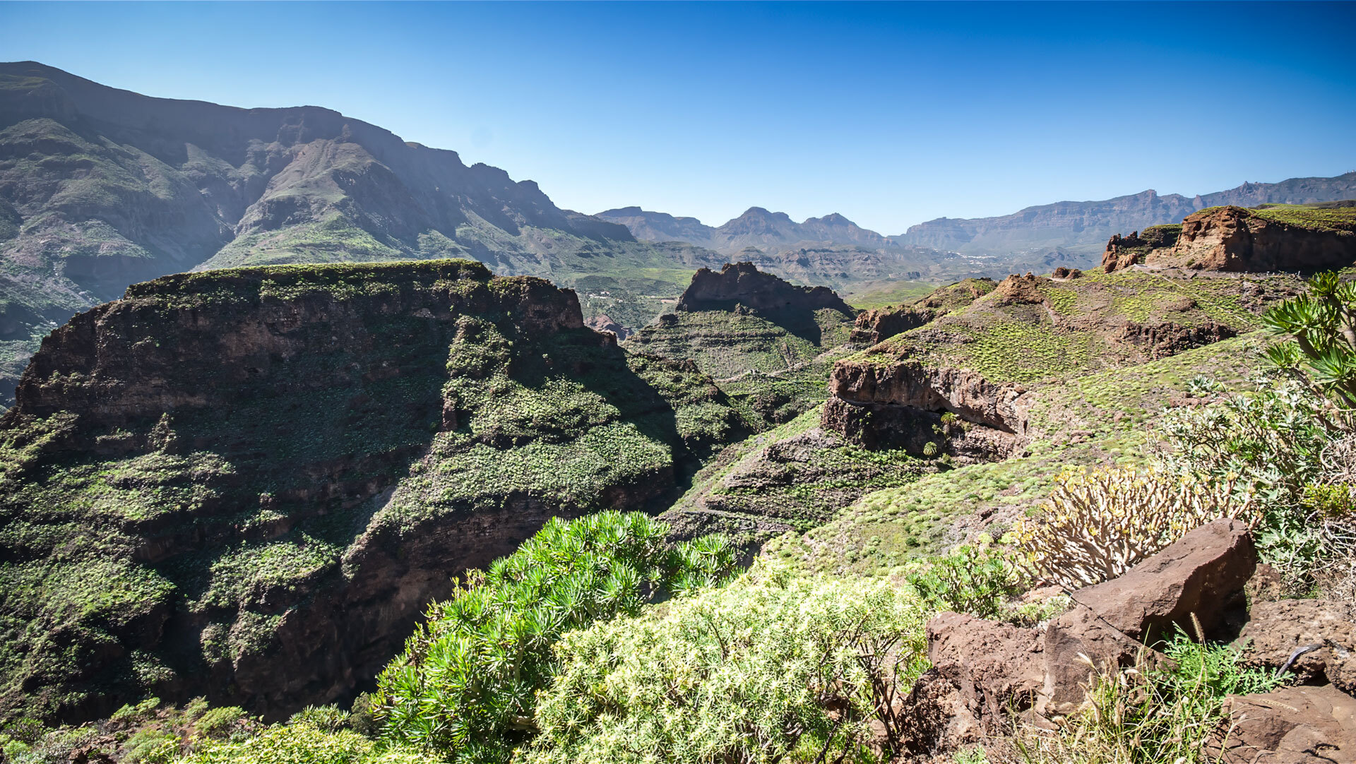 Blick vom Mirador El Guriete über die Tirajana-Schlucht