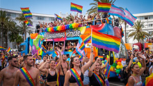 Die Wagenparade beim Maspalomas Pride by Freedom – die Parade am Samstag ist der Höhepunkt der Pride-Woche.