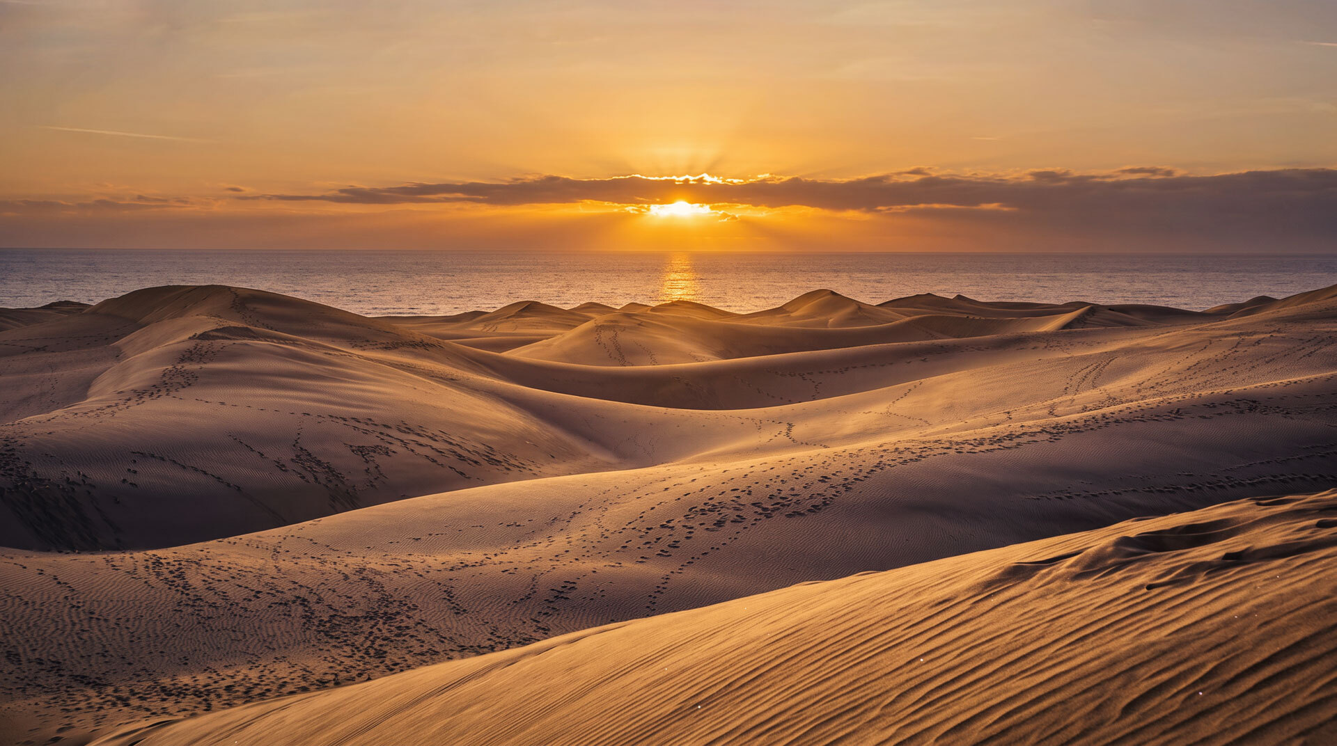 Sonnenuntergang bei den Dunas de Maspalomas